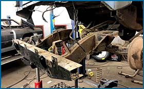 4x4 Landrover Defender chassis repair and rust treatment