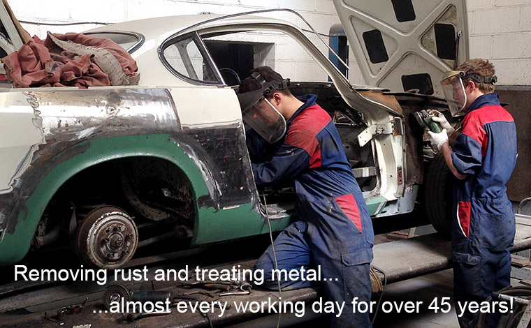 we have been removing rust and treating metal on cars almost every working day for over 45 years.